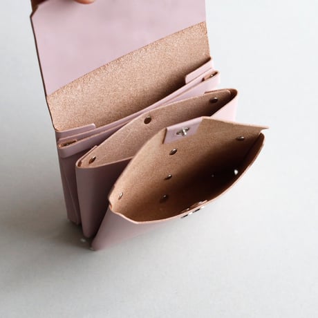 [花圃] フラワー ミニウォレット ピンクxグレイブルー / [flower garden] flower mini wallet #grayblue x pink x grayblue