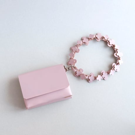 [花冠] フラワー ミニウォレット ピンク / [flower crown] flower mini wallet #pink
