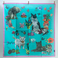 Nathalie Lété　Large Handkerchief　Cats
