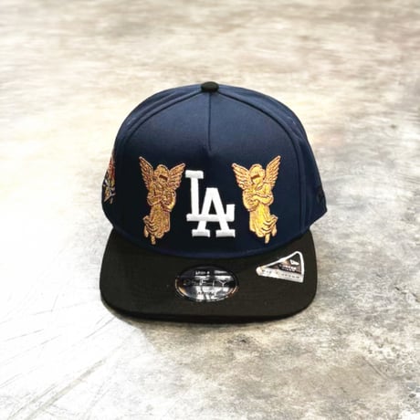 USA買付 LA Angel Embroidery 40th Anniversary 9FIFTY A-Frame  – Navy / Black　NEWERA-102
