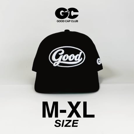 GC-GOOD 3D OVAL LOGO A-FRAME CAP  – BLACK/WHITE M/L-L/XLSIZE GC-53