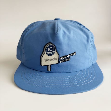 USA買付　VINTAGE ICI SEEDS “SIGN OF THE FUTURE” SNAPBACK CAP – LIGHT BLUE　GV-18
