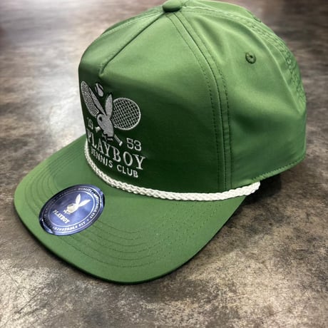 USA買付　Playboy Tennis Club 5 Panel Rope Cap Kelly Green US-83