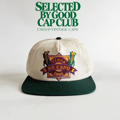 1998 TERRA AG EXPO EMBROIDERED SNAPBACK CAP / NATURAL × GREEN   GV-62