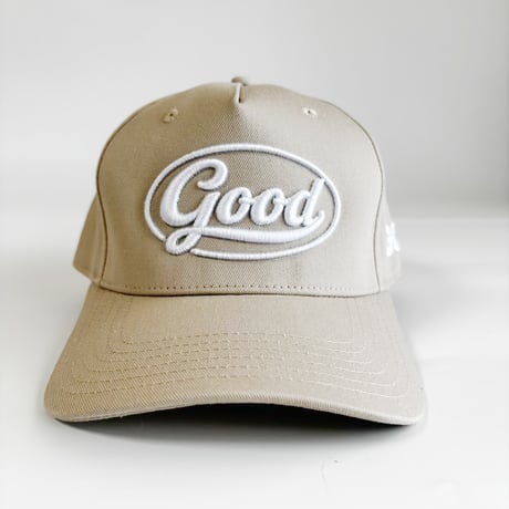 GC-GOOD 3D OVAL LOGO A-FRAME CAP  – BEIGE   M/L-L/XL SIZE GC-55