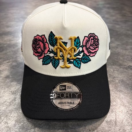 USA買付 New York Mets Rose Embroidery 1969 World Series 9FORTY A-Frame – Ivory / Black NEWERA-104