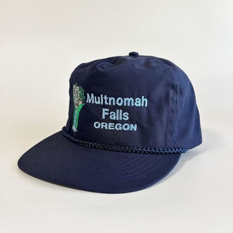 MULTNOMAH FALLS OREGON EMBROIDERED ROPE CAP / NAVY  GV-41
