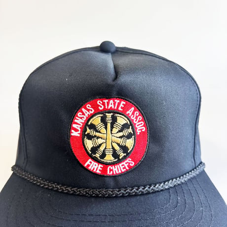 KANSAS STATE ASSOC. FIRE CHIEFS ROPE SNAPBACK CAP / BLACK  GV-39