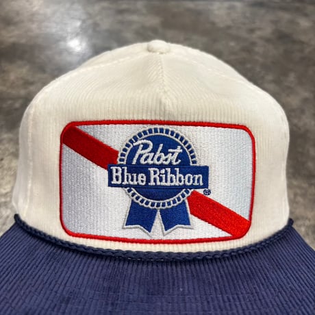 USA買付 PABST BLUE RIBBON CORDUROY ROPE GOLF SNAPBACK CAP WHITE / NAVY　US-97