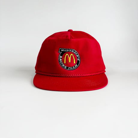 USA買付　VINTAGE McDONALD’S RACING TEAM ROPE SNAPBACK CAP – RED　GV-19
