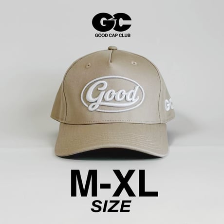 GC-GOOD 3D OVAL LOGO A-FRAME CAP  – BEIGE   M/L-L/XL SIZE GC-55