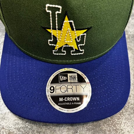 USA買付 LOS ANGELES DODGERS  STAR 9FORTY M-CROWN A-FRAME SNAPBACK CAP – DARK GREEN / ROYAL　NEWERA-100