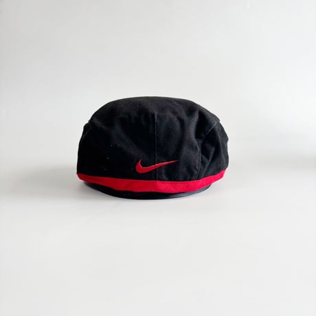 90s DEADSTOCK NIKE GOLF SWOOSH HUNTING CAP – BLACK / RED  GV-37