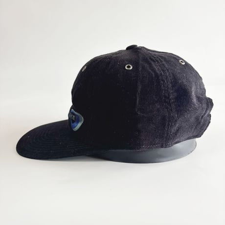 90s DEADSTOCK NIKE CORDUROY STRAPBACK CAP – BLACK / BLUE  GV-35
