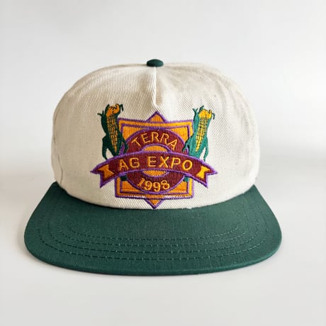 1998 TERRA AG EXPO EMBROIDERED SNAPBACK CAP / NATURAL × GREEN   GV-62