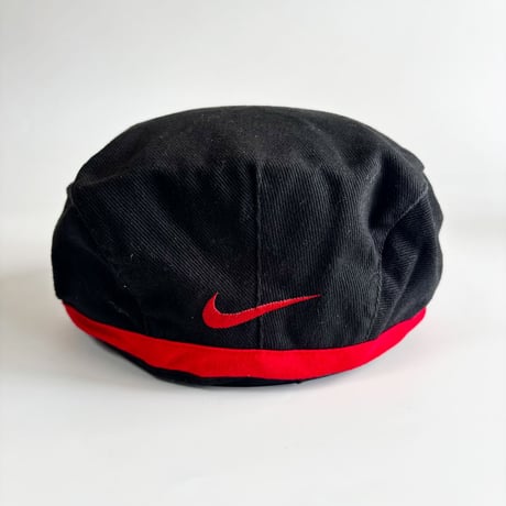 90s DEADSTOCK NIKE GOLF SWOOSH HUNTING CAP – BLACK / RED  GV-37