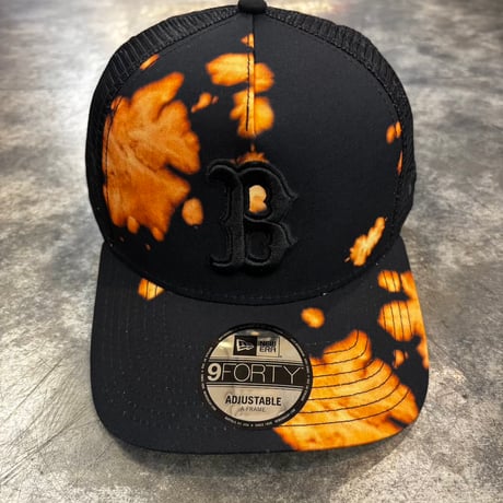 USA買付 NEW ERA Boston Red Sox 9FORTY A-Frame Bleach Print Trucker Cap – Black/Orange　NEWERA-94