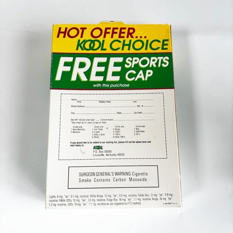 USA買付　DEAD STOCK【1991年・パッケージ付き】KOOL CHOICE Promotional Rope Cap｜USA VINTAGE　GV-01