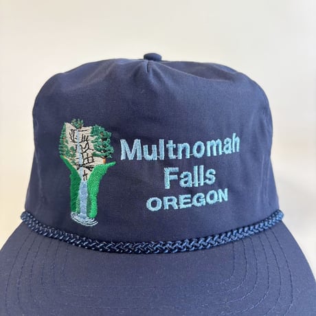 MULTNOMAH FALLS OREGON EMBROIDERED ROPE CAP / NAVY  GV-41