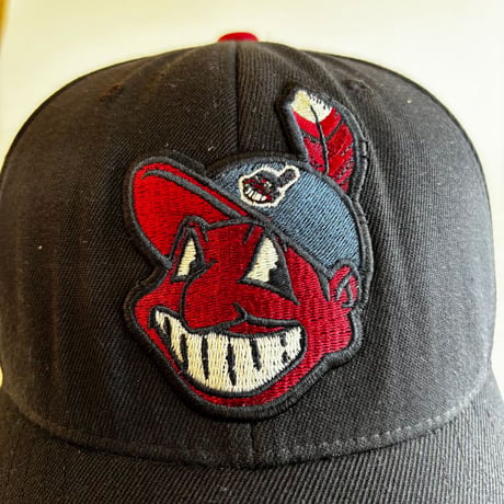 USA買付　VINTAGE MLB CLEVELAND INDIANS CHIEF WAHOO FITTED CAP – D NAVY　GV-31