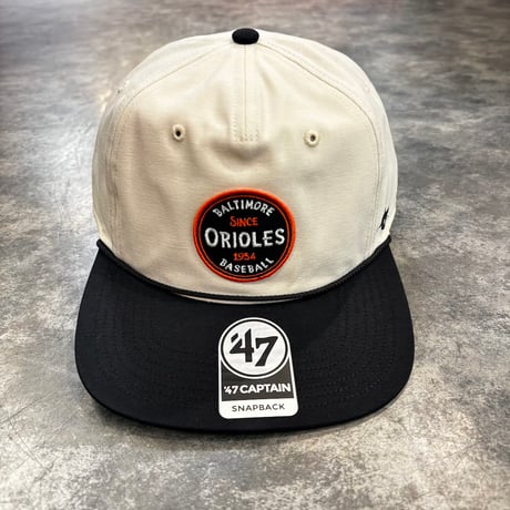 USA買付 BALTIMORE ORIOLES ’47 PAYSON CAPTAIN SNAPBACK CAP – NATURAL / BLACK　US-87