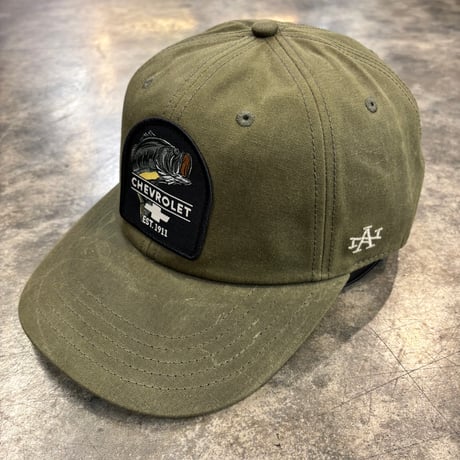 AAMERICAN NEEDLE × CHEVROLET FISH PATCH CAP / OLIVE　AN-41