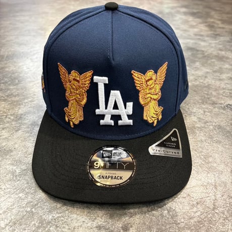 USA買付 LA Angel Embroidery 40th Anniversary 9FIFTY A-Frame  – Navy / Black　NEWERA-102