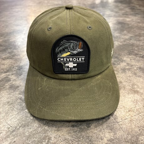 AAMERICAN NEEDLE × CHEVROLET FISH PATCH CAP / OLIVE　AN-41