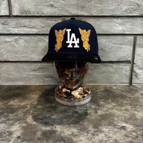 USA買付 LA Angel Embroidery 40th Anniversary 9FIFTY A-Frame  – Navy / Black　NEWERA-102