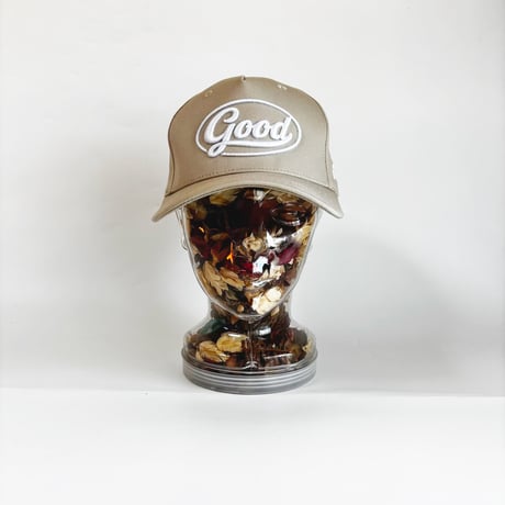 GC-GOOD 3D OVAL LOGO A-FRAME CAP  – BEIGE   M/L-L/XL SIZE GC-55