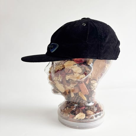 90s DEADSTOCK NIKE CORDUROY STRAPBACK CAP – BLACK / BLUE  GV-35