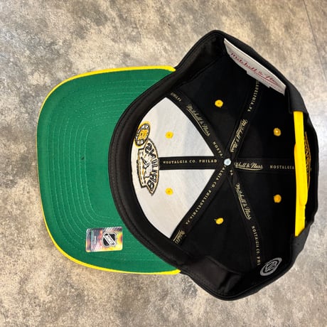 USA買付　MITCHELL & NESS BOSTON BRUINS PRO CROWN FIT SNAPBACK CAP / BLACK × GOLD　M-34