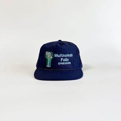 MULTNOMAH FALLS OREGON EMBROIDERED ROPE CAP / NAVY  GV-41