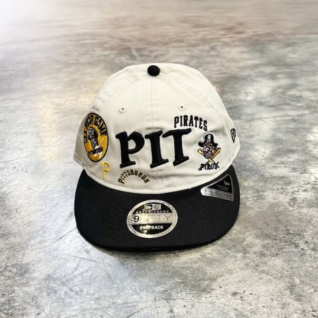 USA買付　NEW ERA 9FIFTY RETRO CROWN PITTSBURGH PIRATES COOPERSTOWN MULTI LOGO CREAM / BLACK　NEWERA-117