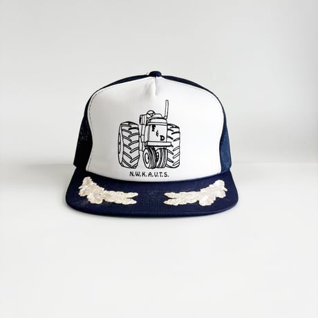 USA買付　VINTAGE N.W.K.A.U.T.S. TRACTOR EMBROIDERY TRUCKER CAP – NAVY／WHITE　 – NAVY GV-14