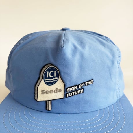 USA買付　VINTAGE ICI SEEDS “SIGN OF THE FUTURE” SNAPBACK CAP – LIGHT BLUE　GV-18