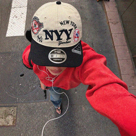 USA買付　NEW ERA 9FIFTY RETRO CROWN NEW YORK YANKEES COOPERSTOWN MULTI LOGO CREAM / NAVY　NEWERA-118