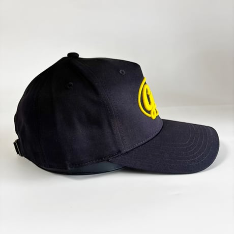GC-GOOD 3D OVAL LOGO A-FRAME CAP  – BLACK/YELLOW.    M/L-L/XL SIZE GC-54
