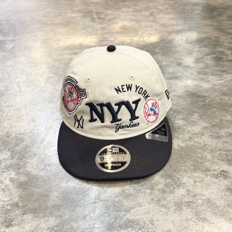 USA買付　NEW ERA 9FIFTY RETRO CROWN NEW YORK YANKEES COOPERSTOWN MULTI LOGO CREAM / NAVY　NEWERA-118