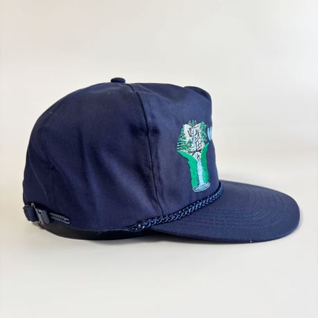 MULTNOMAH FALLS OREGON EMBROIDERED ROPE CAP / NAVY  GV-41