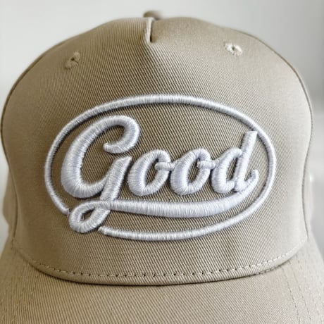 GC-GOOD 3D OVAL LOGO A-FRAME CAP  – BEIGE   M/L-L/XL SIZE GC-55