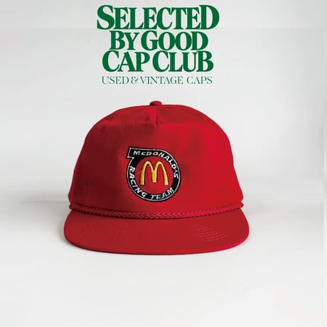 USA買付　VINTAGE McDONALD’S RACING TEAM ROPE SNAPBACK CAP – RED　GV-19