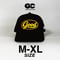 GC-GOOD 3D OVAL LOGO A-FRAME CAP  – BLACK/YELLOW.    M/L-L/XL SIZE GC-54