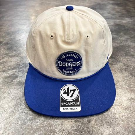 USA買付 LOS ANGELES DODGERS ’47 PAYSON CAPTAIN SNAPBACK CAP – CREAM / ROYAL　US-89