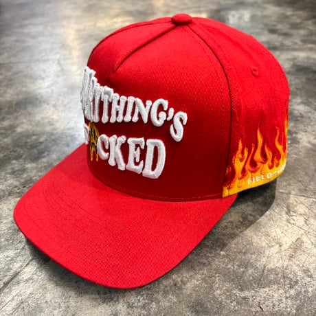 USA買付　FIELD GRADE EVERYTHING'S F*CKED FLAME SNAPBACK CAP RED　US-106