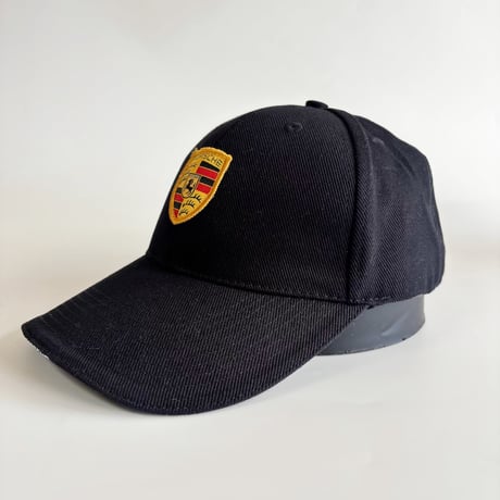 PORSCHE CREST COTTON ADJUSTABLE CAP / BLACK   GV-63