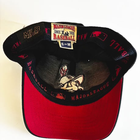 USA買付　VINTAGE MLB CLEVELAND INDIANS CHIEF WAHOO FITTED CAP – D NAVY　GV-31