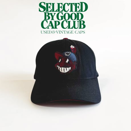 USA買付　VINTAGE MLB CLEVELAND INDIANS CHIEF WAHOO FITTED CAP – D NAVY　GV-31
