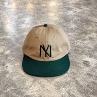 クーパーズタウンNYB_WASHED CAP (BEIGE/GREEN)  C-123