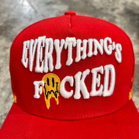 USA買付　FIELD GRADE EVERYTHING'S F*CKED FLAME SNAPBACK CAP RED　US-106